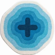 Dywaniki łazienkowe - Karim Rashid Luksusowy designerski dywanik łazienkowy KARIM 03 90 cm niebieski - miniaturka - grafika 1