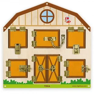 Viga Układanka panel ścienny - stodoła z zamknięciami V51627 - Układanki dla dzieci - miniaturka - grafika 3