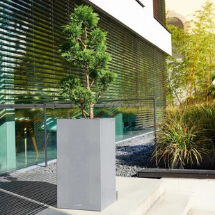 Lechuza Donica CANTO Stone Kolumna 30 biały kwarcowy CANTO S. KOL 30 KWAR - Donice - miniaturka - grafika 8