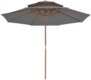 vidaXL Parasol ogrodowy z podwójnym daszkiem, 270 cm, antracytowy - Parasole ogrodowe - miniaturka - grafika 5