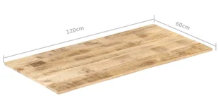 vidaXL Blat stołu, lite drewno mango, 15-16 mm, 120x60 cm vidaXL - Blaty meblowe i parapety okienne - miniaturka - grafika 6