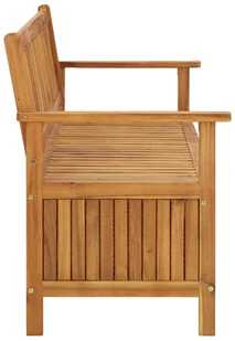 vidaXL Ławka ogrodowa ze schowkiem, 148 cm, lite drewno akacjowe - Ławki ogrodowe - miniaturka - grafika 3