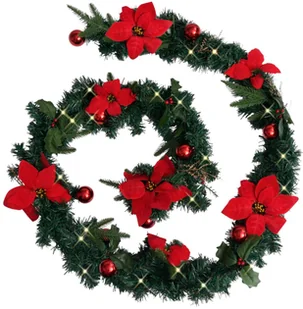 vidaXL Świąteczna girlanda z lampkami LED zielona 2,7 m PVC 320971 - Ozdoby bożonarodzeniowe - miniaturka - grafika 15