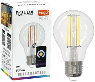 Polux Żarówka E27 clear 806lm 7W 2700K-6500K wifi Tuya 313836 SANICO 313836 - Żarówki LED - miniaturka - grafika 2