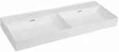 Umywalki - Sapho GODIVA umywalka podwójna kompozytowa 119x44cm biała GU119 - miniaturka - grafika 1
