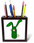 Pojemniki biurowe - 3dRose 3dRose ph_234656_1 15 cm"Funny Pickle Bunny Rabbit Original Art" uchwyt na długopisy do płytek ph_234656_1 - miniaturka - grafika 1