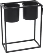 Kwietniki - Kwietnik Metalowy Stojak z donicami UGO 60x50cm czarny loft 05-18 - miniaturka - grafika 1