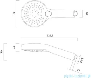Oltens Driva EasyClick słuchawka prysznicowa czarny mat 37104300 - Słuchawki prysznicowe - miniaturka - grafika 2