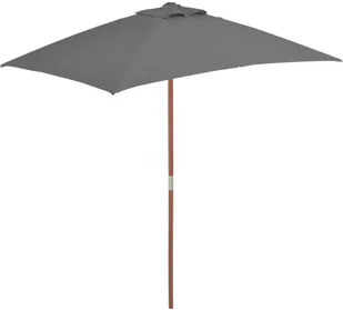 vidaXL Parasol ogrodowy na drewnianym słupku, 150 x 200 cm, antracyt - Parasole ogrodowe - miniaturka - grafika 2