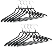 Wieszaki do szafy - Relaxdays wieszak na stroje, zestaw szt., gumowany strój do prasowania, wykonana z metalu, antypoślizgowa, nie zajmuje dużo miejsca, 45 cm, w kolorze czarnym 10021077 - miniaturka - grafika 1