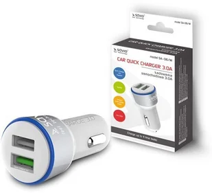 Elmak Ładowarka samochodowa Quick Charge 3.0 Savio SA-06/W, 5.4A, 3A, 2xUSB SAVIO SA-06/W - Kable komputerowe i do monitorów - miniaturka - grafika 3