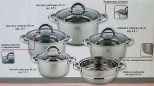 MG HOME Zestaw garnków Verso 9 elementów - Zestawy garnków i patelni - miniaturka - grafika 3