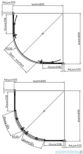 Omnires Chelsea 90x90 półokrągły NDF90BPTR - Kabiny prysznicowe - miniaturka - grafika 2