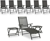 Meble ogrodowe - vidaXL 9-cz. zestaw wypoczynkowy do ogrodu, czarno-antracytowy - miniaturka - grafika 1