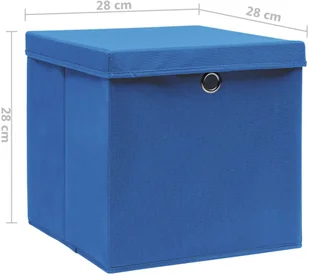 vidaXL vidaXL Pudełka z pokrywami, 10 szt., 28x28x28 cm, niebieskie - Pudła i pojemniki do przechowywania - miniaturka - grafika 6