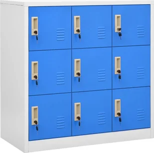 vidaXL vidaXL Szafka zamykana na klucz szaro-niebieska 90x45x92,5 cm stal 336441 - Szafki biurowe - miniaturka - grafika 3