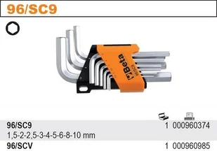 Beta Tools Zestaw 9 kluczy sześciokątnych 96/SC9, stal, 000960374 - Klucze i nasadki - miniaturka - grafika 3