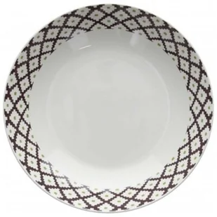 TOGNANA Talerz TOGNANA Gazebo 21 cm Biało-brązowy - Pozostałe akcesoria kuchenne - miniaturka - grafika 2