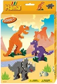 Prace ręczne dla dzieci - Hama 3434 zestaw do robienia biżuterii Dino świata, ok. 2000 koralików, 1 pojemnik na płyty do prasowania i akcesoria - miniaturka - grafika 1