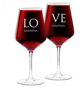 Murrano Kieliszki szklane x2 do wina rubin rozmiar XL z grawerunkiem dla pary 2xSKI-RB-011 - Gadżety dla niej i dla niego - miniaturka - grafika 5