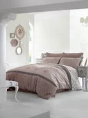 Pościel dla dzieci - Faro Pościel Satynowa Valentini alona kawa 160x200+2x70x80 - miniaturka - grafika 1