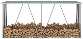 Garaże i wiaty - vidaXL Wiata na drewno, stal galwanizowana, 330 x 84 x 152 cm, zielona - miniaturka - grafika 1