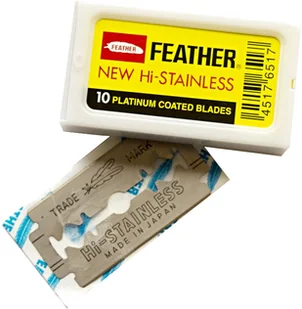 Feather Żyletki New Hi-Stainless Powleczone Platyną 50 szt - Maszynki do golenia i wkłady - miniaturka - grafika 2