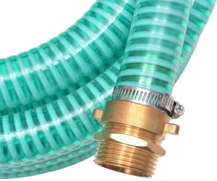 vidaXL Wąż ssący z mosiężnymi złączkami, 10 m, 25 mm, zielony - Węże ogrodowe i zraszacze - miniaturka - grafika 5