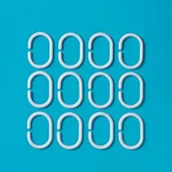 Akcesoria łazienkowe - MSV 140286 12 pierścieni do zasłony prysznicowej tworzywo sztuczne + polipropylenu biała 6 x 0,4 x 4 cm 140286 - miniaturka - grafika 1