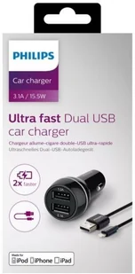 Philips Ładowarka samochodowa DLP2357V/10 Czarny+ 40 zł na dzień dobry w Klubie MediaMarkt ! DLP2357V/10 Czarny - Ładowarki samochodowe - miniaturka - grafika 2