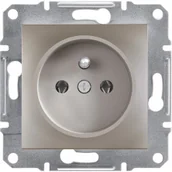 Gniazdka elektryczne - Schneider Asfora gniazdo podtynkowe pojedyncze z uziemieniem z przesłonami brązowe EPH2800169 - miniaturka - grafika 1