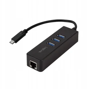 Logilink USB 3.0 Gigabit Adapter sieciowy (RJ45) i 3 X USB 3.0 huby i koncentratory, czarny UA0283 - Huby USB - miniaturka - grafika 2