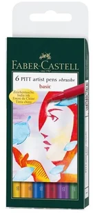 Faber-Castell Pisaki artystyczne PITT ARTIST PEN B - BASIC - 6 kolorów 167103 - Flamastry - miniaturka - grafika 3