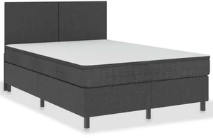 vidaXL Rama łóżka, szara, tapicerowana tkaniną, 140 x 200 cm - Łóżka - miniaturka - grafika 10