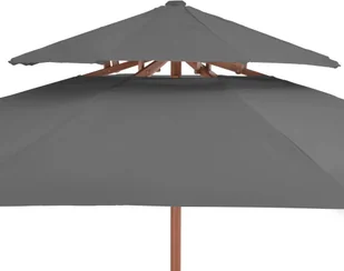 vidaXL Parasol ogrodowy z podwójnym daszkiem, 270 cm, antracytowy - Parasole ogrodowe - miniaturka - grafika 7