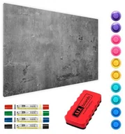 Tablice i flipcharty - Allboards Tablica magnetyczna metalowa BETON CEMENT 90x60cm MetalBoards blacha z nadrukiem na wszystkie rodzaje magnesów + zestaw akcesoriów GRATIS MB96_00002 - miniaturka - grafika 1