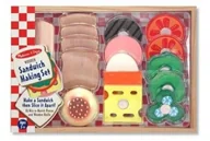 Zabawki AGD - Melissa & Doug Sandwich Making Set: 16 Mix-n-match Pieces and Wooden Knife - miniaturka - grafika 1