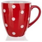 Kubki - Banquet Kubek ceramiczny 400 ml, czerwony w kropki - miniaturka - grafika 1