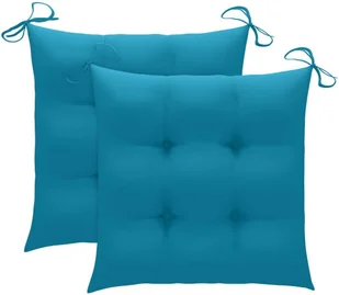 vidaXL Krzesła ogrodowe z jasnoniebieskimi poduszkami, 2 szt., tekowe 3062479 - Fotele i krzesła ogrodowe - miniaturka - grafika 6