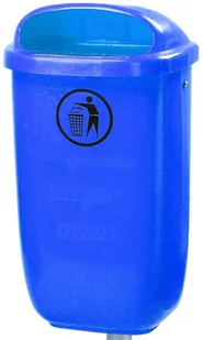 Kosz uliczny miejski pojemnik na śmieci na słupek lub ścianę DIN 50L niebieski 1 - Kosze na śmieci Kosz uliczny miejski pojemnik na śmieci na słupek lub ścianę DIN 50L niebieski 1 - Kosze na śmieci - miniaturka - grafika 1