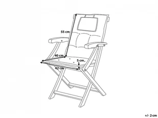 Beliani Zestaw 8 poduszek na krzesła ogrodowe brązowoszary MAUI - Poduszki ogrodowe - miniaturka - grafika 4