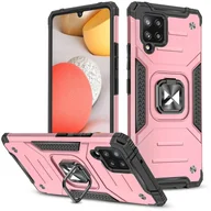 Etui i futerały do telefonów - Wozinsky Ring Armor pancerne hybrydowe etui pokrowiec + magnetyczny uchwyt Samsung Galaxy A42 5G różowy - miniaturka - grafika 1