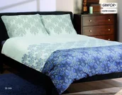 Pościel - Matex Exclusive, Pościel satynowa 160x200 cm, Szary/Niebieski - miniaturka - grafika 1