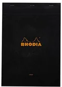 Notesy i bloczki - Rhodia 186009 °C notatnik, zszyte i mikroperforiert, DIN A4, pokryte krawędzi, 80 G, 21 x 29.7 cm, 80 arkuszy, czarna FBA_186009C - miniaturka - grafika 1