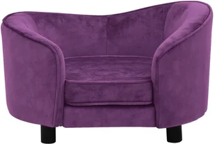 Vidaxl Lumarko Sofa dla psa, burgundowa, 69x49x40 cm, pluszowa 171024 - Legowiska dla psów - miniaturka - grafika 3