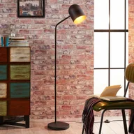 Lampy stojące - LINDBY Czarna lampka do czytania Morik, złota wewnątrz - miniaturka - grafika 1