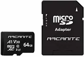 Karty pamięci - ARCANITE 64 GB karta pamięci microSDXC z adapterem UHS-I U3, A1, V30, 4K, C10, microSD, prędkość odczytu do 90 MB/s - miniaturka - grafika 1