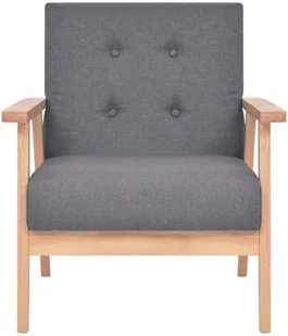 vidaXL Fotel tapicerowany materiałem, ciemnoszary - Fotele - miniaturka - grafika 3