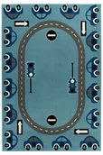 Dywany dla dzieci - 140x200 cm Niebieski Dywan Dziecięcy Autka Uliczki - miniaturka - grafika 1