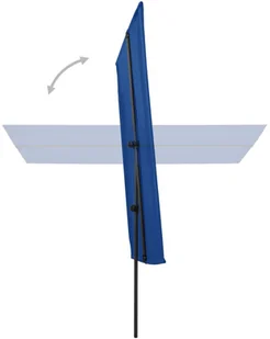 vidaXL Parasol ogrodowy na słupku aluminiowym, 180x130 cm, lazurowy vidaXL - Parasole ogrodowe - miniaturka - grafika 5